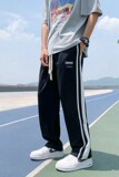 男韩版潮流百搭休闲裤痞帅潮牌九分裤2023年春秋条纹男裤X103P32，男装休闲裤，星座1116-2