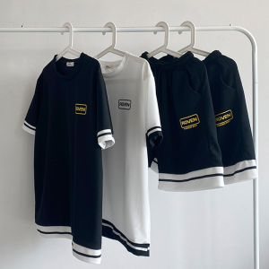 男时尚休闲短袖套装短裤T恤一套篮球服青少年TZ367图片