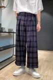 夏季潮牌ins格子休闲裤男宽松百搭直筒裤潮流阔腿长裤子A287P35，男装休闲裤，星座1116-2