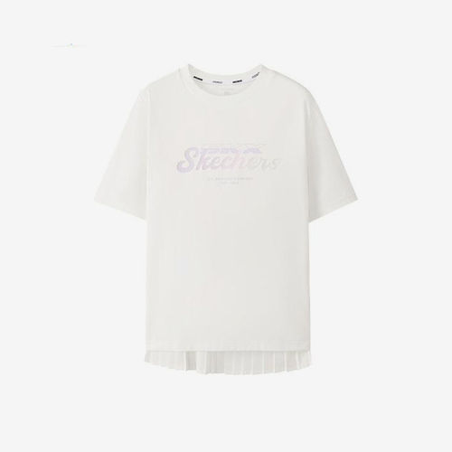 Skechers/斯凯奇正品夏季款儿童圆领印花透气针织短袖T恤L225G004