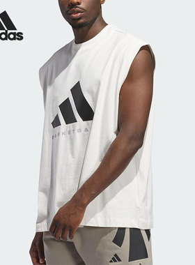 Adidas/阿迪达斯正品2025夏季款男女宽松无袖套头运动背心JX5590
