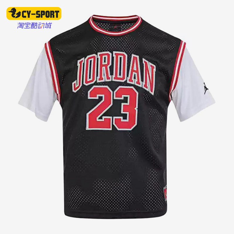 Nike/耐克正品JORDAN新款男黑白色休闲篮球经典短袖T恤HM4772-010