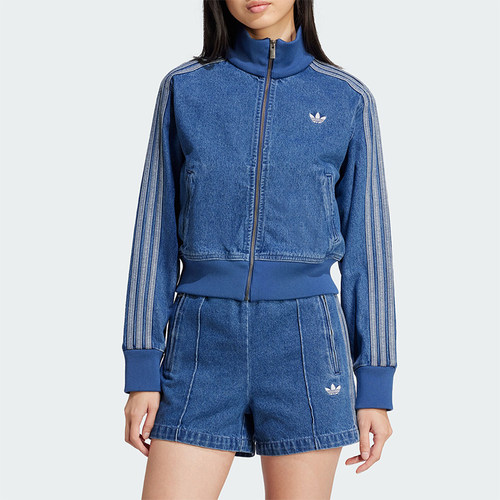 阿迪达斯女士牛仔运动时尚外套