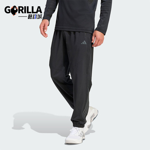 Adidas/阿迪达斯正品2026男士休闲训练梭织健身运动长裤KT3131