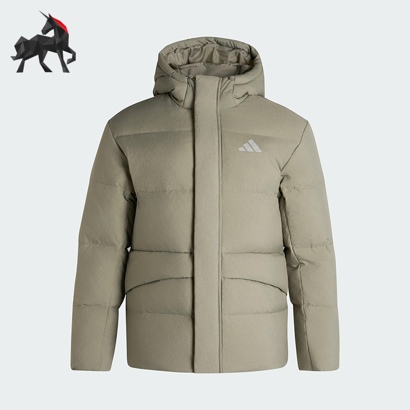 Adidas/阿迪达斯正品2025LINEAR男士运动保暖连帽羽绒服KR0937