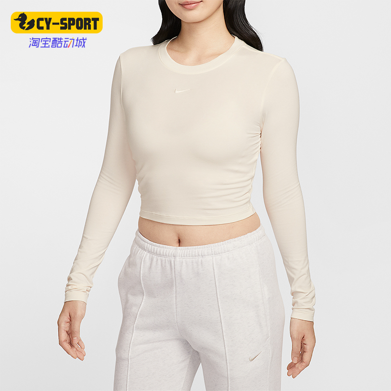 Nike/耐克正品2025秋季款女士日常圆领透气刺绣上衣HF5323-110