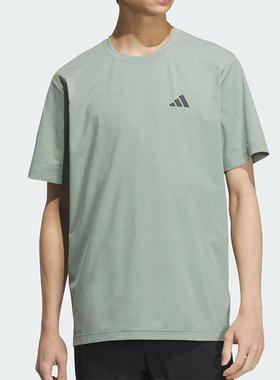 Adidas/阿迪达斯正品2025新款男士经典圆领宽松户外短袖KC3092