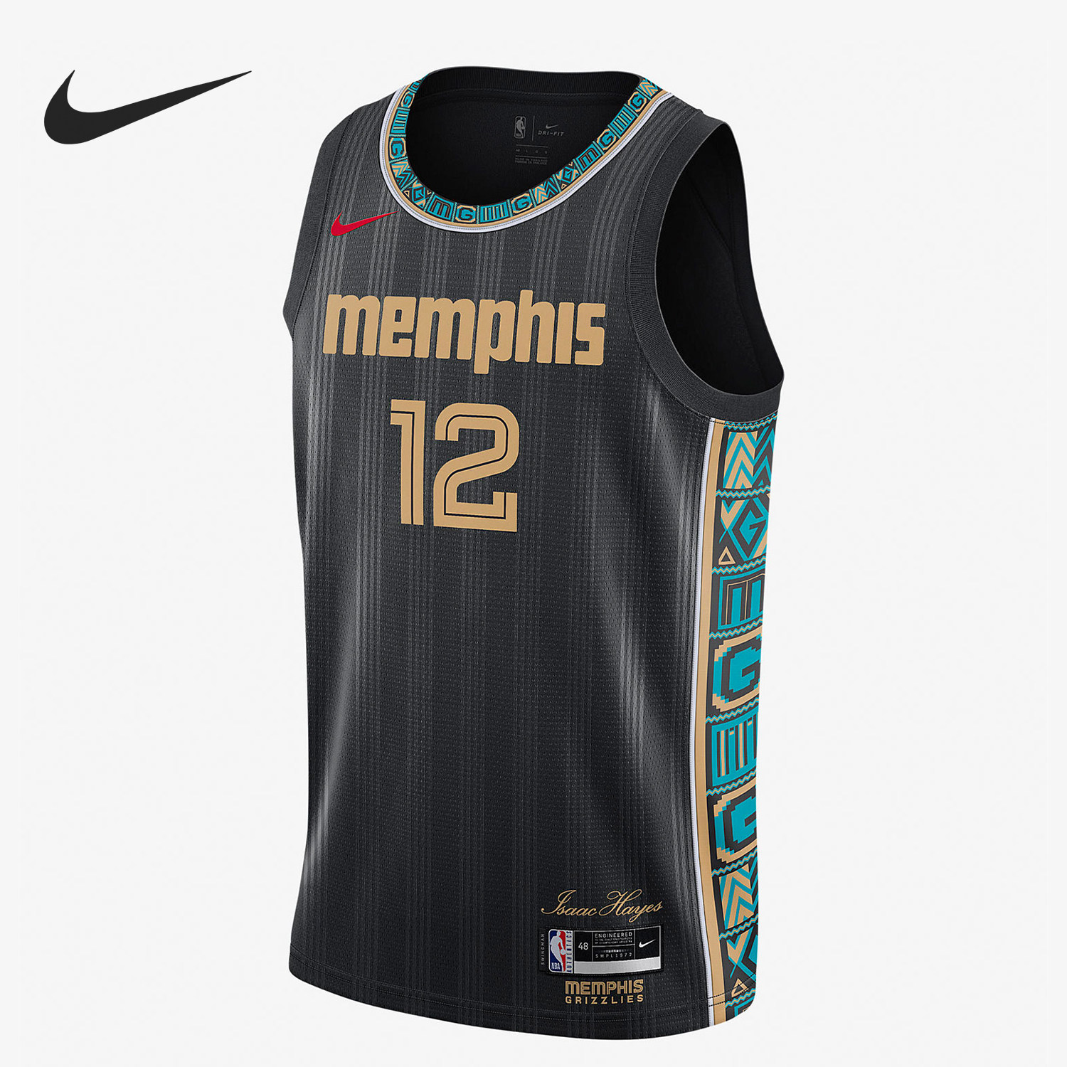 Nike/耐克官方正品NBA男士拼接运动休闲篮球背心T恤CN1739-010