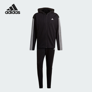 TRACKSUIT男士 Adidas 阿迪达斯正品 RIB GM3827 连帽针织套装