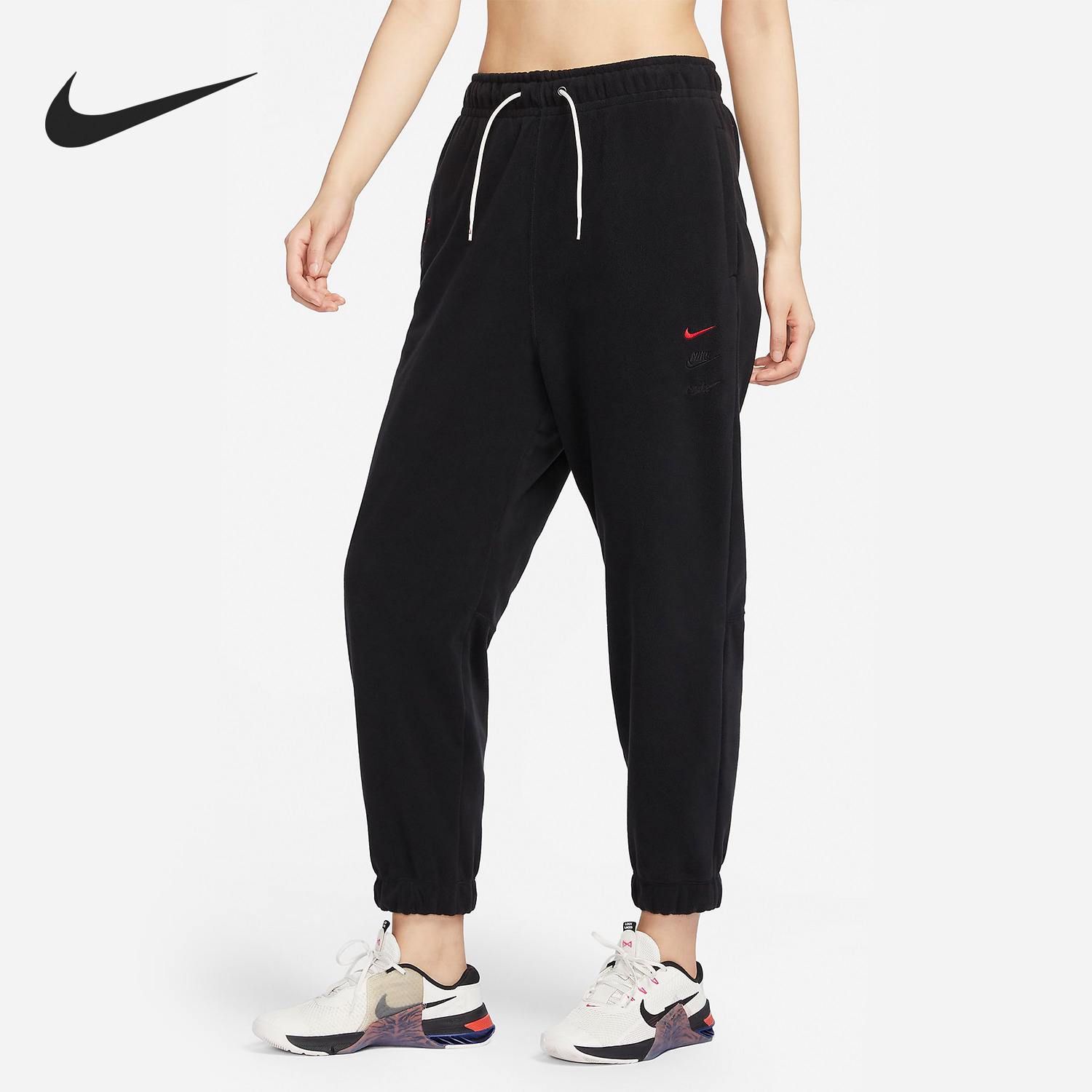 Nike/耐克正品2024年新款女士宽松摇粒绒保暖长裤FZ6388-010