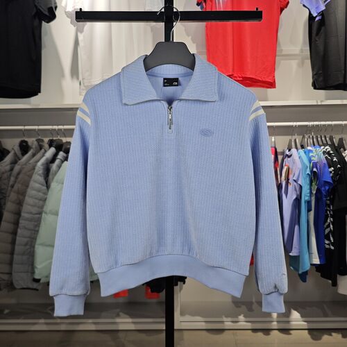 Lining/李宁正品春季新款女子休闲舒适宽松半拉链套头衫AWDU040-3