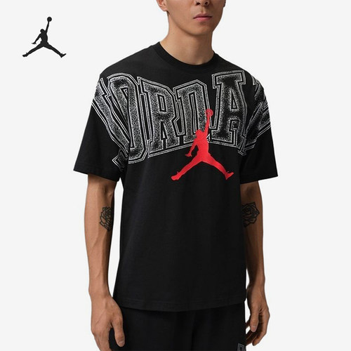 Nike/耐克正品JORDAN新款男黑红色印花经典圆领短袖T恤IQ0709-010