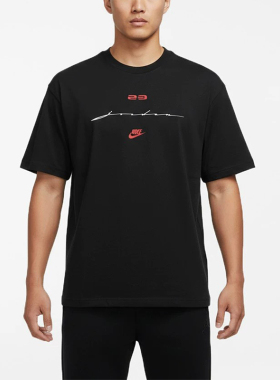 Nike/耐克正品JORDAN新款男黑红色运动休闲经典短袖T恤IF3015-010