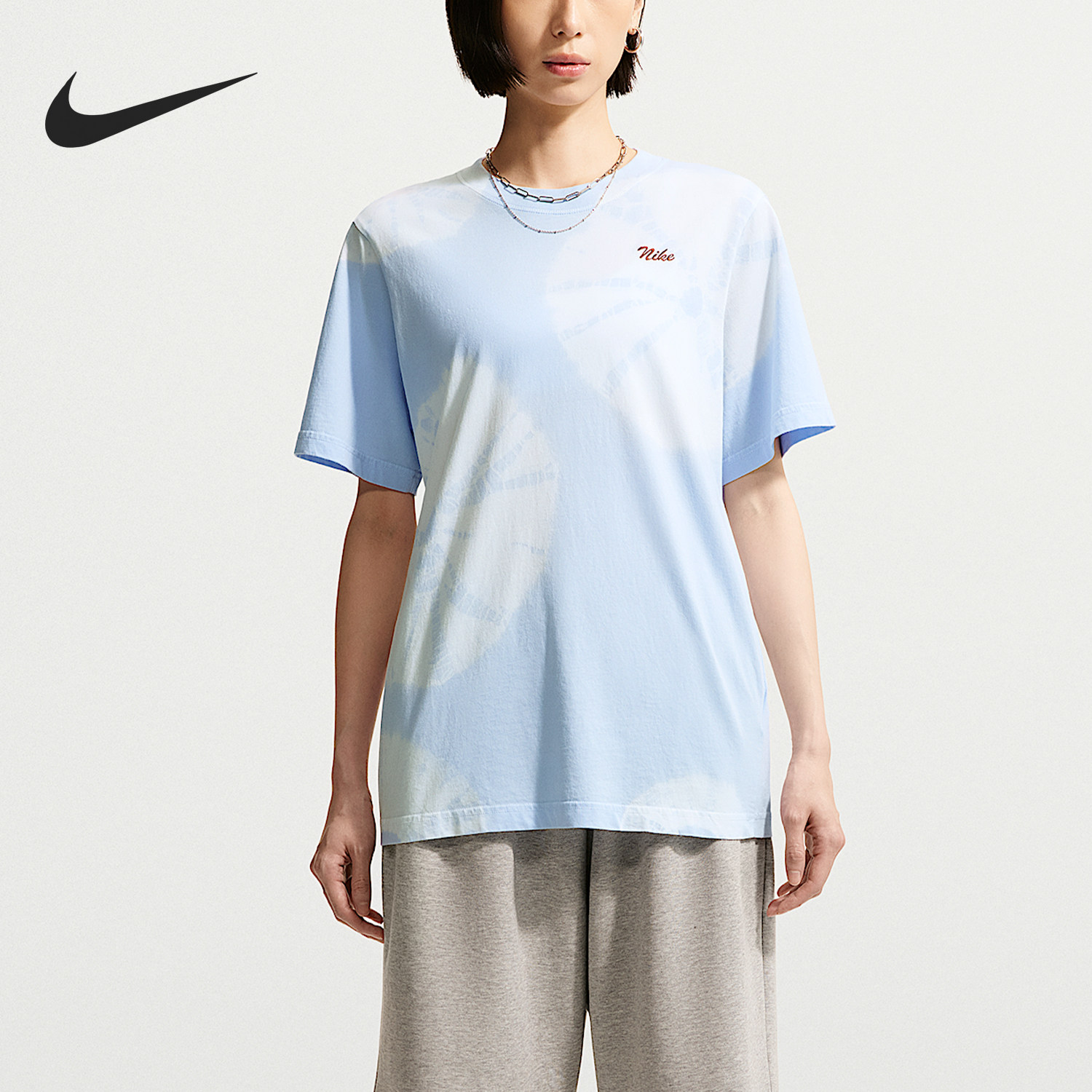 Nike/耐克官方正品女士运动舒适圆领透气套头短袖T恤IW1212-407