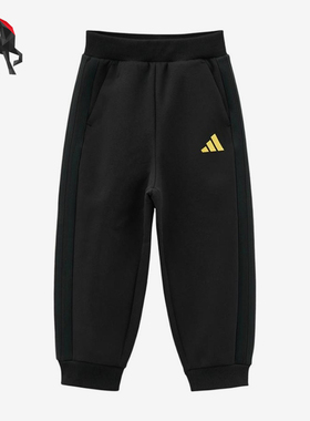Adidas/阿迪达斯正品128新款儿童黑黄色亲肤经典运动长裤KU5595