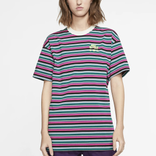 新款 Olivia Nike 女子运动条纹T恤 春季 Kim CT2018 耐克正品