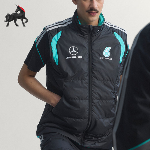 Adidas/阿迪达斯正品新款男黑蓝绿色保暖经典棉马甲背心KE5476