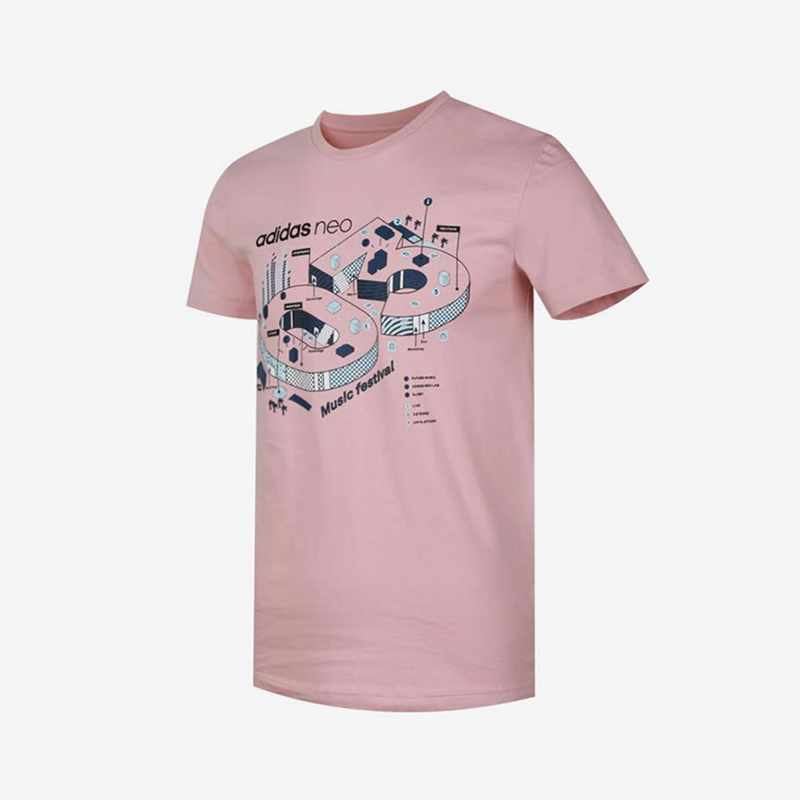 Adidas/阿迪达斯正品Neo男士印花透气休闲经典运动短袖T恤FP7296