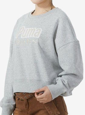 Puma/彪马官方正品当季新款女士运动休闲短款圆领套头衫626169-04