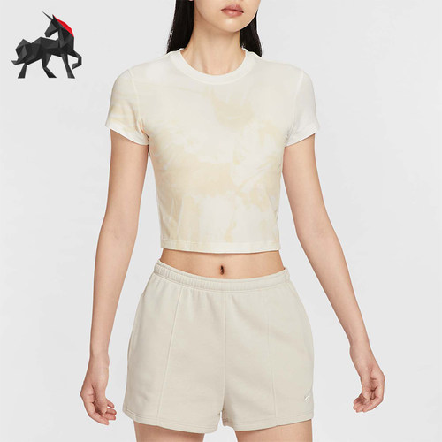 Nike/耐克正品2025秋季款女士套头休闲透气紧身短袖HV5001-133