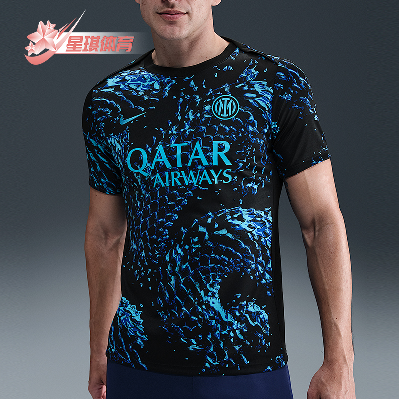 Nike/耐克正品Dri-FIT男士时尚足球透气运动经典短袖HJ7145-448