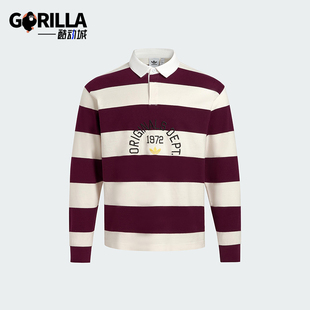 KF1867 Adidas 阿迪达斯正品 三叶草男士 翻领宽松条纹三条纹POLO衫