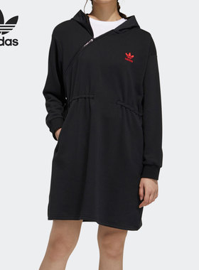 Adidas/阿迪达斯官方正品三叶草女子针织透气休闲连衣裙 GN4743