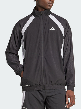 Adidas/阿迪达斯正品CLIMACOOL男士立领梭织拼接运动外套JV6950