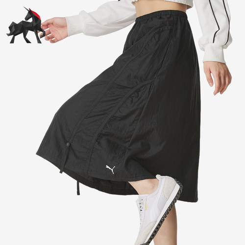 Puma/彪马正品DARE TO Woven Midi女士运动梭织半身裙633976-01