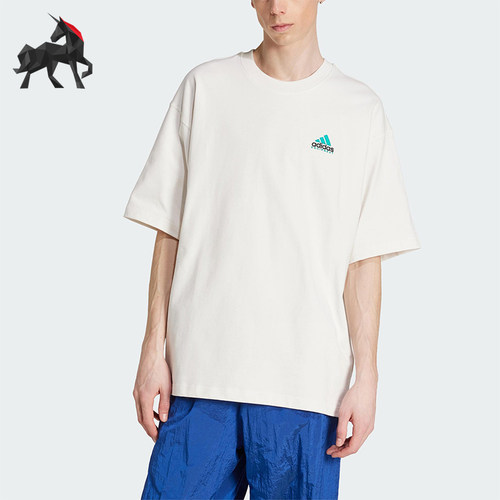 Adidas/阿迪达斯正品三叶草男士休闲亲肤时尚印花宽松T恤JN4844