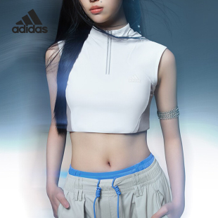 ZIP FUSTL 阿迪达斯官方正品 T恤JJ1593 女士修身 无袖 TEE Adidas