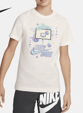 Nike/耐克正品2024新款大童时尚透气圆领短袖T恤FV5348-133