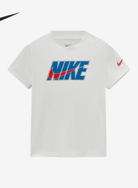 Nike/耐克正品新款儿童白色圆领印花套头经典短袖T恤IZ8365-100