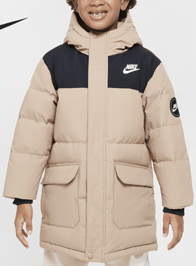 Nike/耐克正品冬季新款小童户外保暖中长款羽绒服HQ7285-200