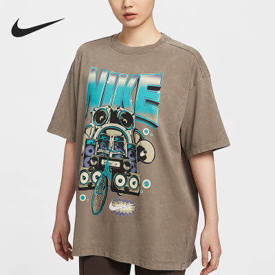 Nike/耐克正品2025夏季女士圆领宽松潮流经典短袖T恤HF9692-214