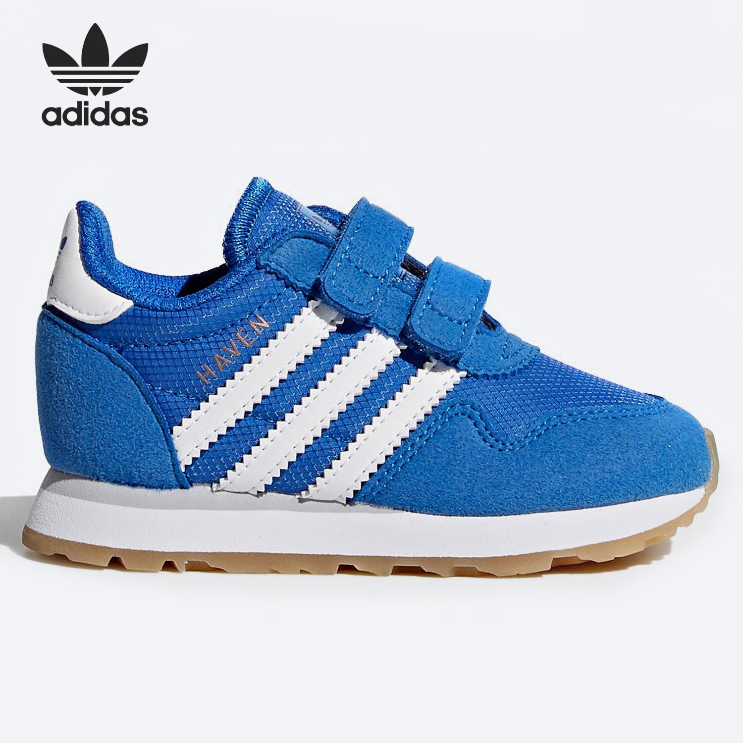 Adidas/阿迪达斯正品三叶草新款小童魔术贴舒适运动休闲鞋 BY9490