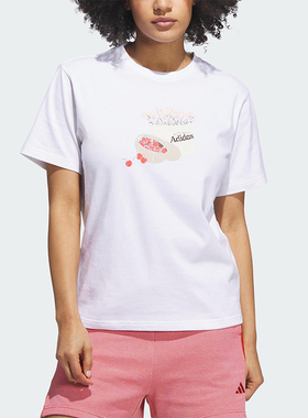 Adidas/阿迪达斯正品FC圆领短袖T恤新款女经典白色短袖T恤JN2543