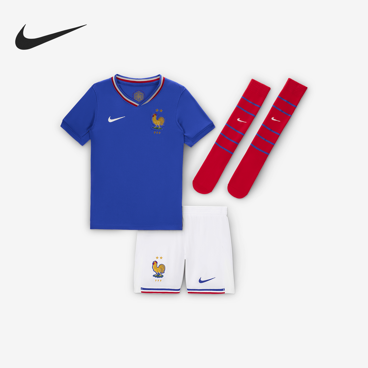 Nike/耐克官方正品法国队主场球迷版儿童足球运动套装FJ1599-452