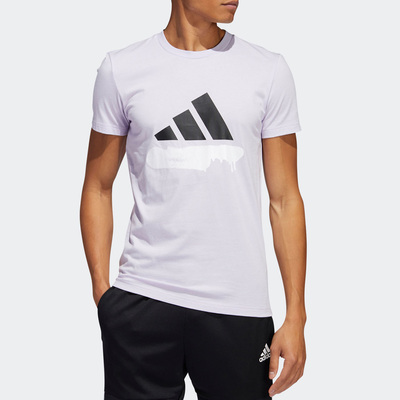 男子休闲运动型格短袖t恤