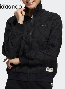 Adidas/阿迪达斯官方正品女子立领时尚休闲运动保暖棉服 H18628