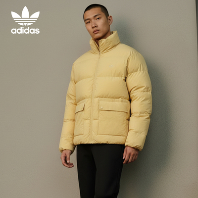 Adidas/阿迪达斯正品三叶草男士时尚立领保暖羽绒服KD1859