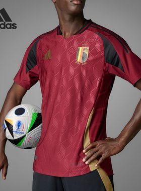 Adidas/阿迪达斯正品比利时队球员版男士足球短袖球衣IM8440