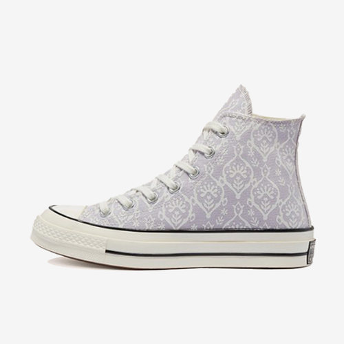 Converse匡威 1970s高帮透气紫罗兰印花休闲运动帆布鞋 571901C