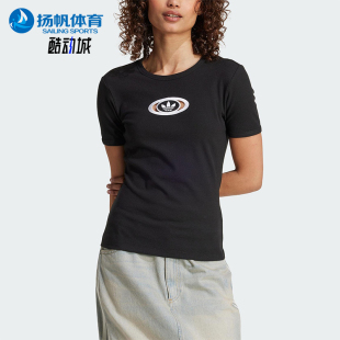 圆领运动短袖 Adidas 修身 三叶草女士经典 T恤KA2686 阿迪达斯正品