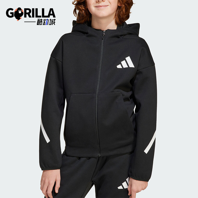 Adidas/阿迪达斯正品秋冬新款大童亲肤柔软运动外套JC7574