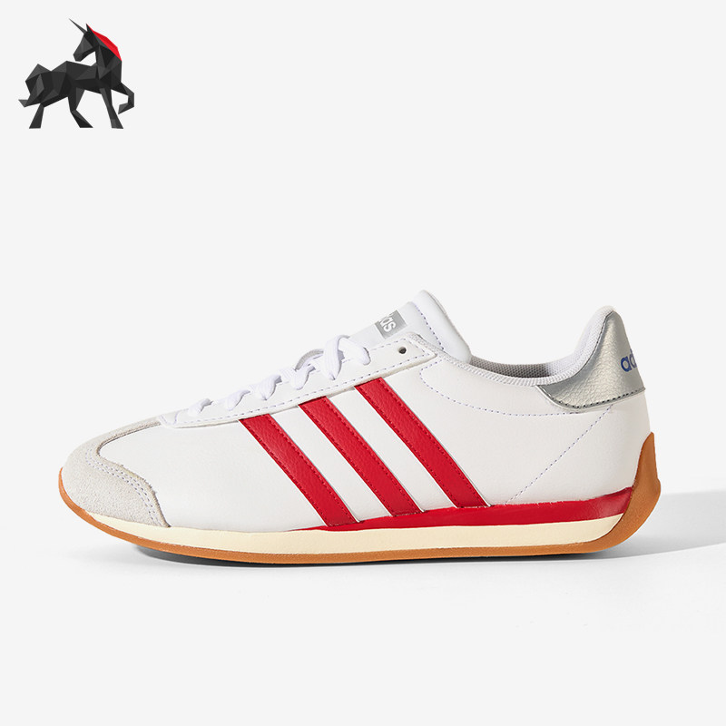 Adidas/阿迪达斯正品女红白色网面复古舒适经典缓震跑步鞋KI6037