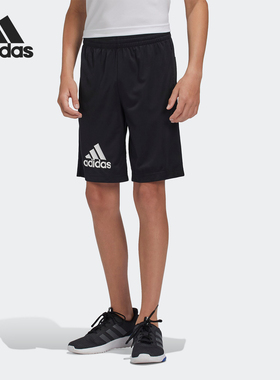 Adidas/阿迪达斯正品 当季新款男大童三条纹休闲运动短裤 BK0744