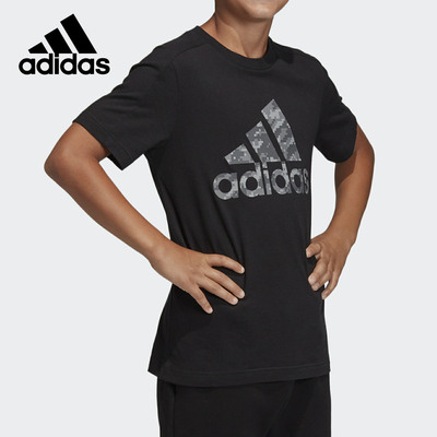 Adidas/阿迪达斯正品 童装运动T恤 男大童短袖学生运动T恤 ED6400