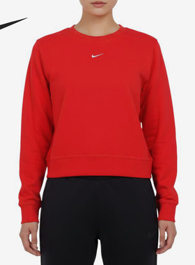 Nike/耐克正品ONEDFCREWHBR新款女红色经典套头卫衣IB1451-657