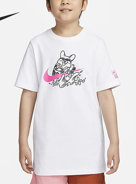 Nike/耐克正品夏季大童印花圆领运动休闲时尚短袖FV1132-100